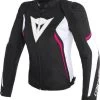 Dainese Avro D2 Tex Jacket Lady Black/White/Fuxia -Doe het met Jersey. dainese avro d2 tex jacket lady blk wht fux motorcycle jacket motorradjacke blouson veste motorjas mont chaqueta 1 1