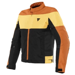 Dainese Elettrica Air Tex Jacket Black/Leather-Brown/Yellow