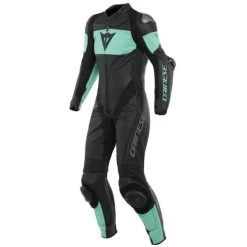 Dainese Imatra Lady Leather 1-PC Suit Perf. Black/Acqua-Green