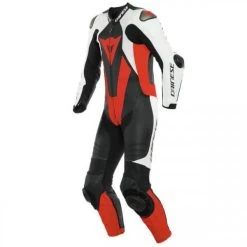 Dainese Laguna Seca 5 1-PC Leather Suit Perf. Black White Red - Motorpakken - Kleding