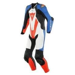 Dainese Laguna Seca 5 1-PC Leather Suit Perf. White Blue Red - Motorpakken - Kleding