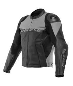 Dainese Racing 4 Leather Jacket Perf. Black-Charcoal-Gray
