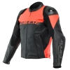 Dainese Racing 4 Leather Jacket Perf. Black-Fluo-Red