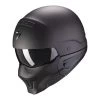 Scorpion EXO-COMBAT EVO SOLID Matt Black -Doe het met Jersey. scorpion exo combat evo solid matt black open face helmet helm casque kask casco 1 1